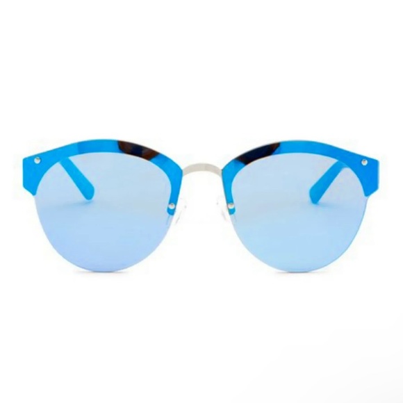 $149 AQS Modified Cat Eye Sunglasses AQUASWISS Mirror Blue Lens Made Italy 🇮🇹 - Picture 4 of 10